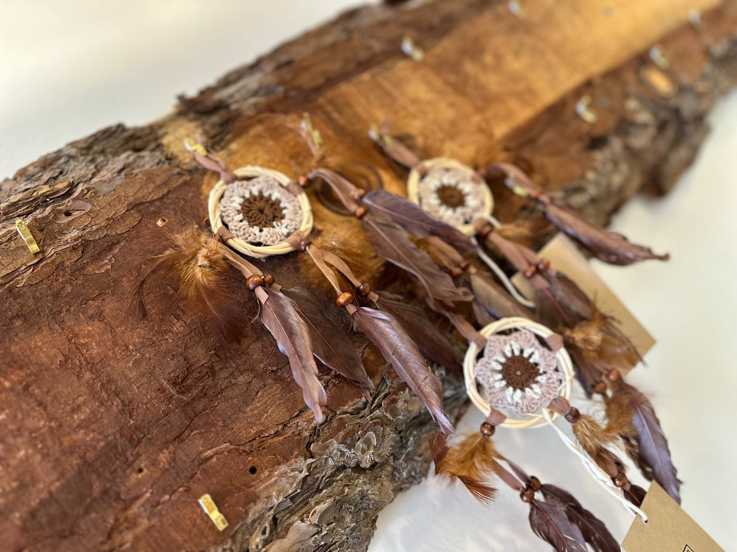 Native American Brown Dreamcatcher With Feathers