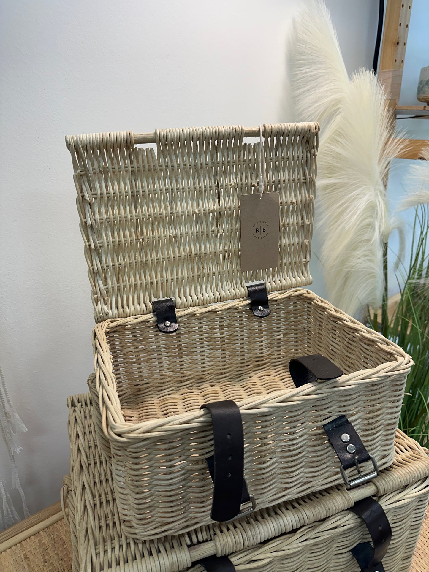 Rattan Basket With Belt