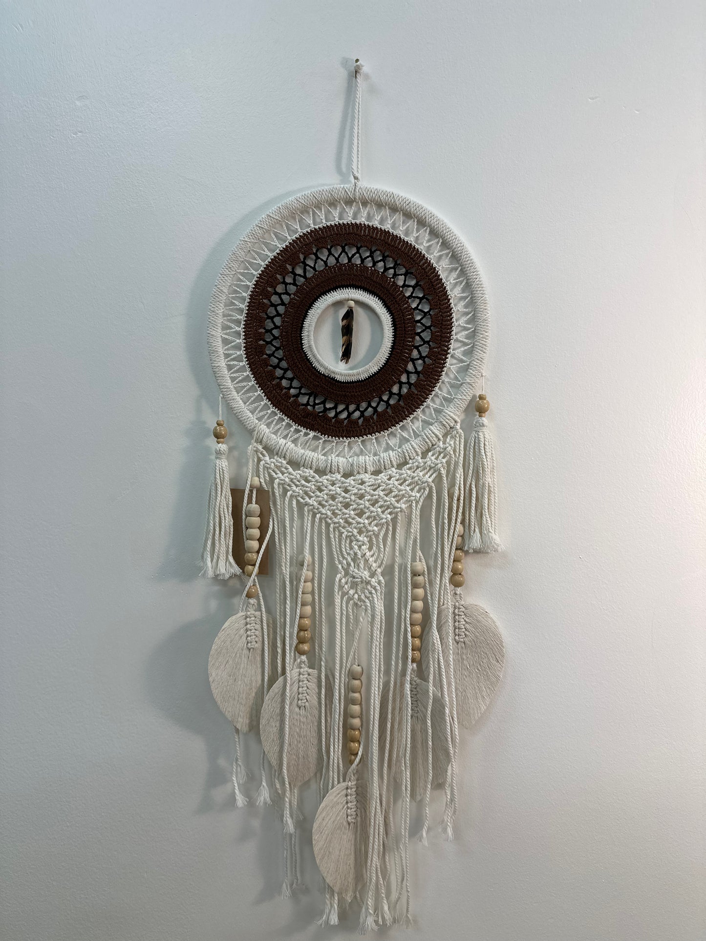 Brown & White Macrame Dreamcatcher