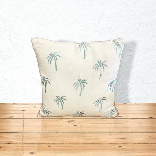 Palm Blue Polyester Cushion