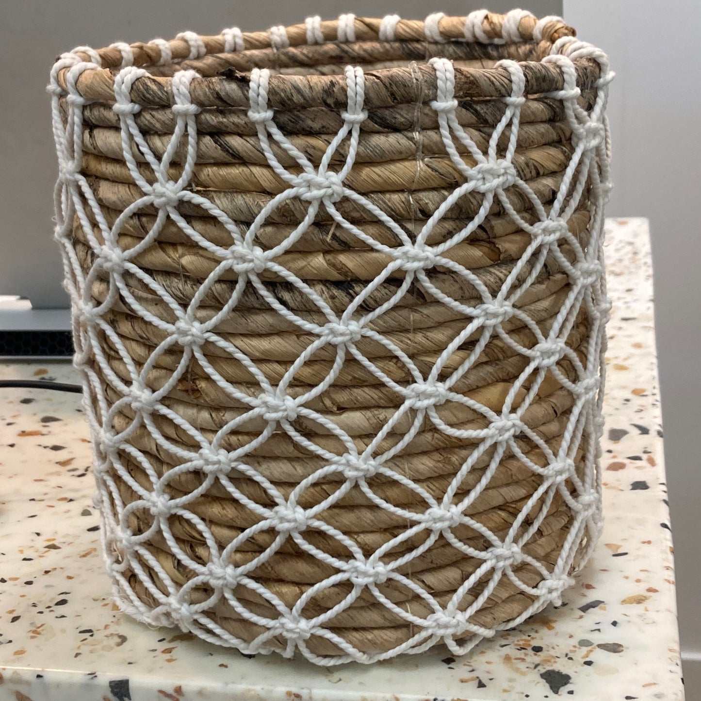 Macrame & Rattan Basket