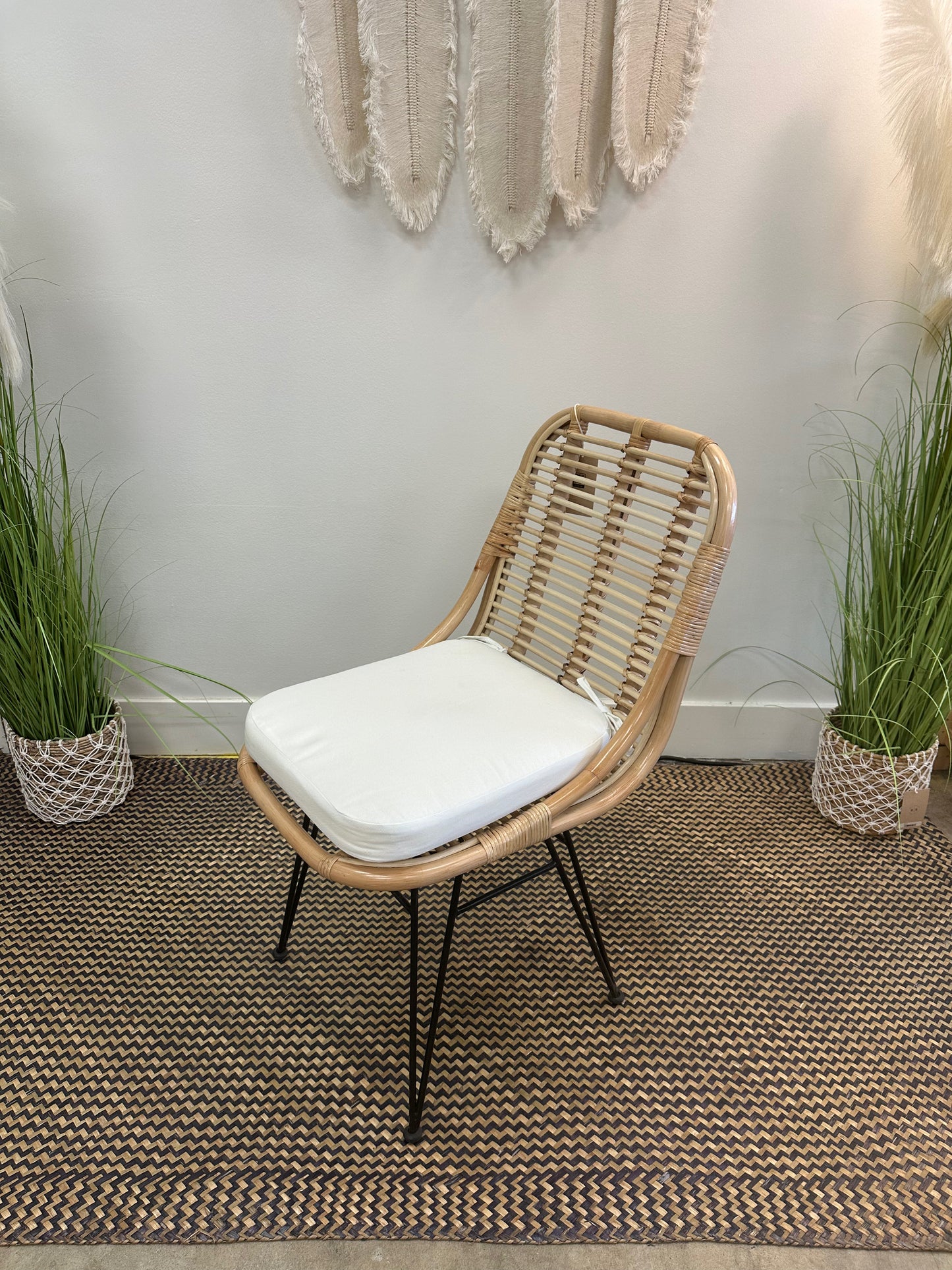 Rattan Chair With Cushion Pillow