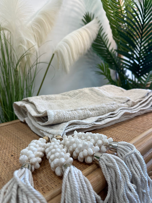 White Blanket With Shells
