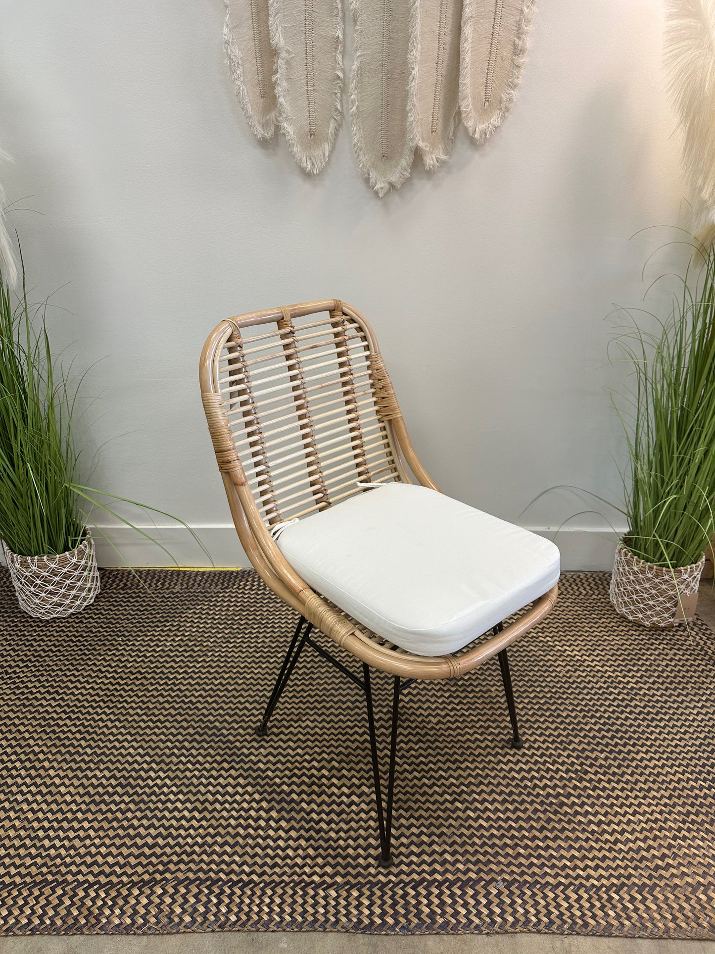 Rattan Chair With Cushion Pillow