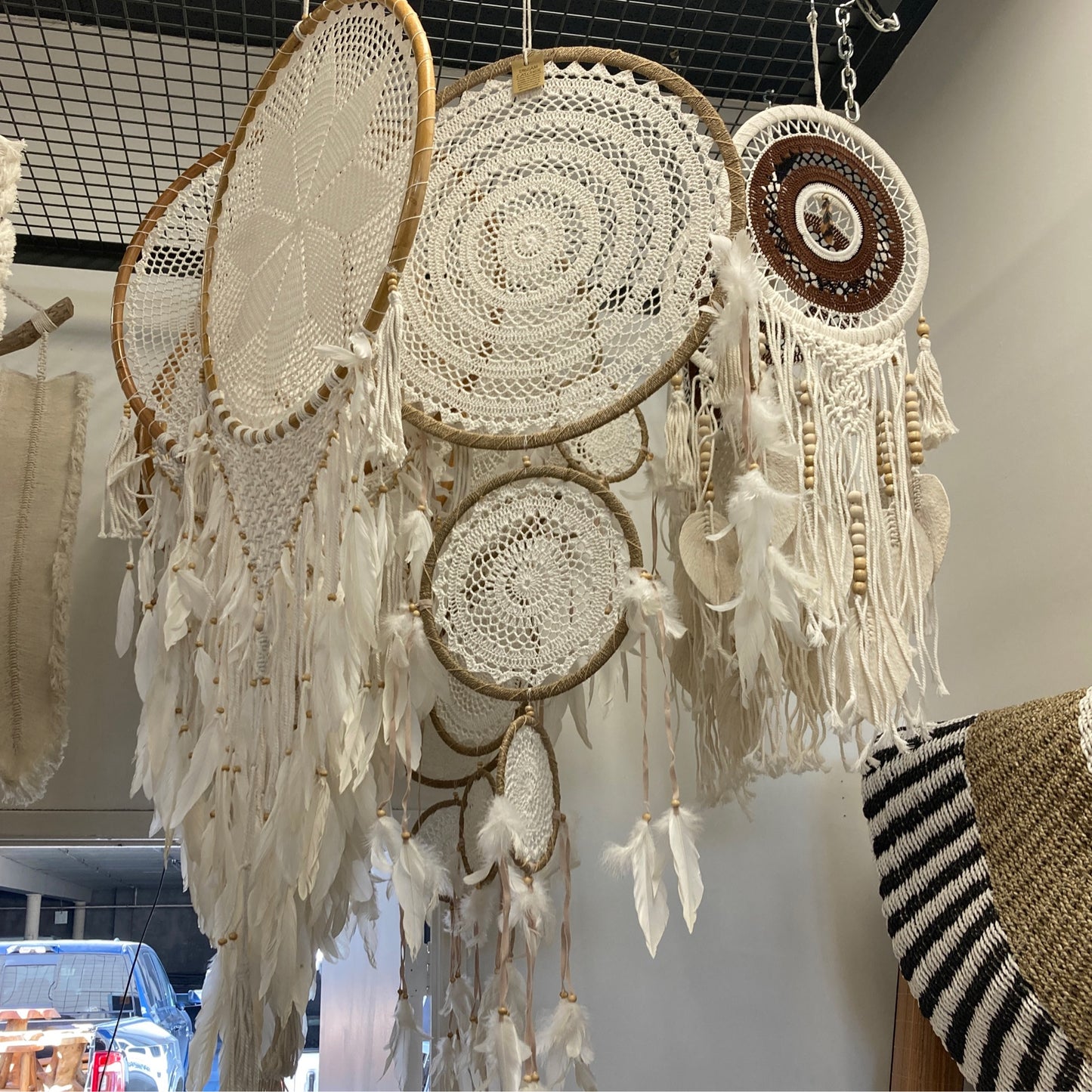 White Macrame Dreamcatcher