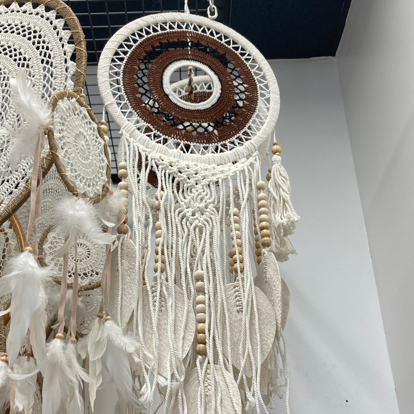 Brown & White Macrame Dreamcatcher