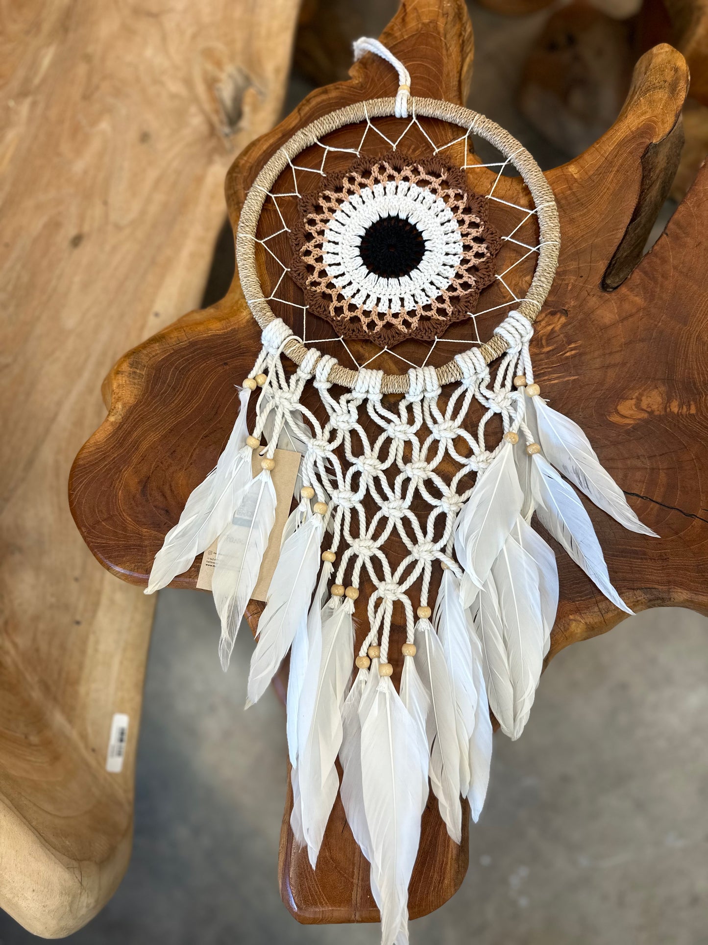 Brown Mix Dreamcatcher hanged