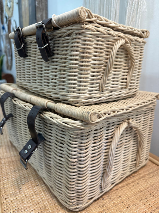 Rattan Basket With Belt