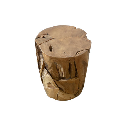 Teak Wood Barrel Stlye Stool