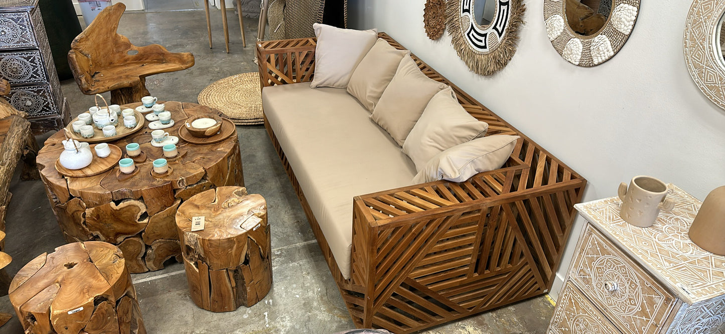 Teak wood modern Couch