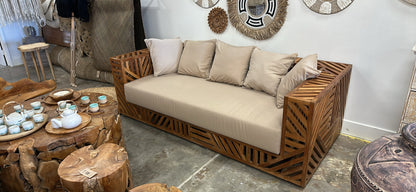 Teak wood modern Couch