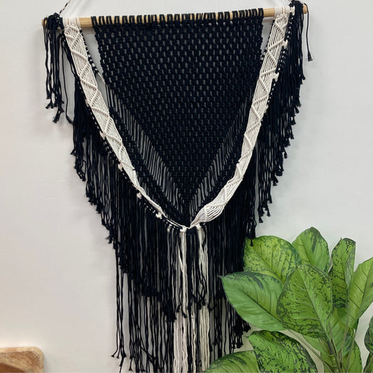 Black Macrame Wall Hanging Decor