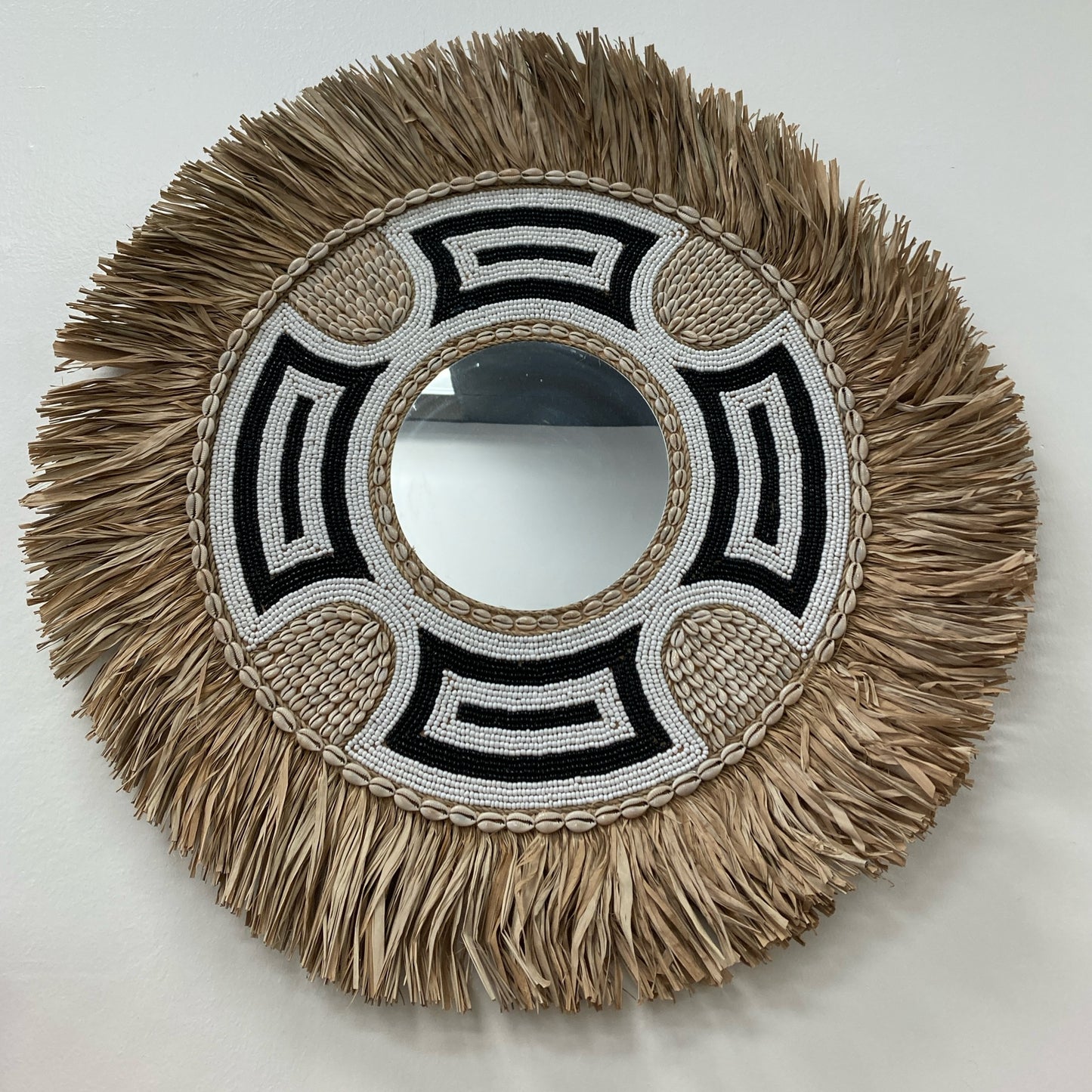 Handcrafted Round Shell Mirror