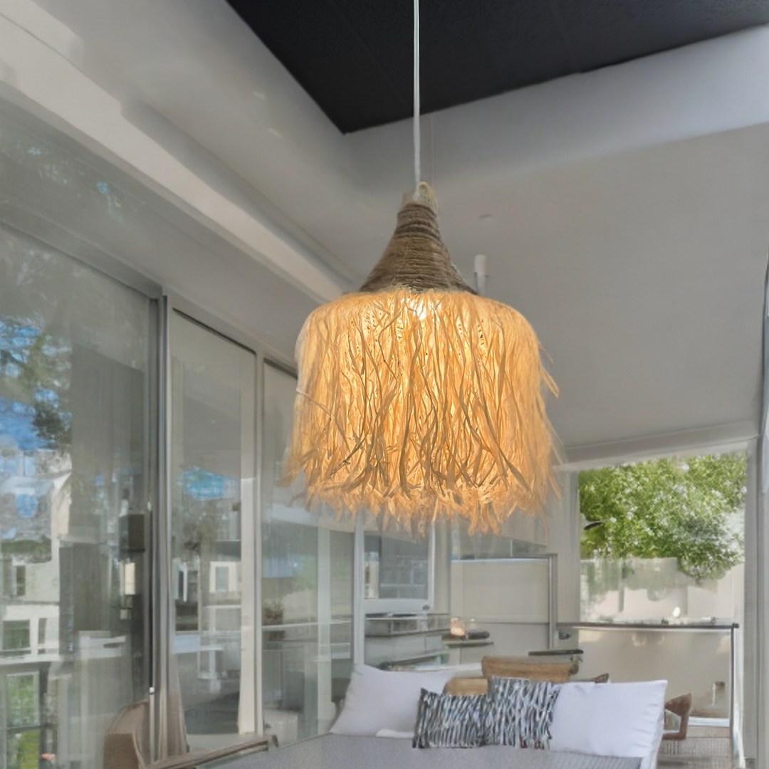 Long Hair Rattan Banana Lamp