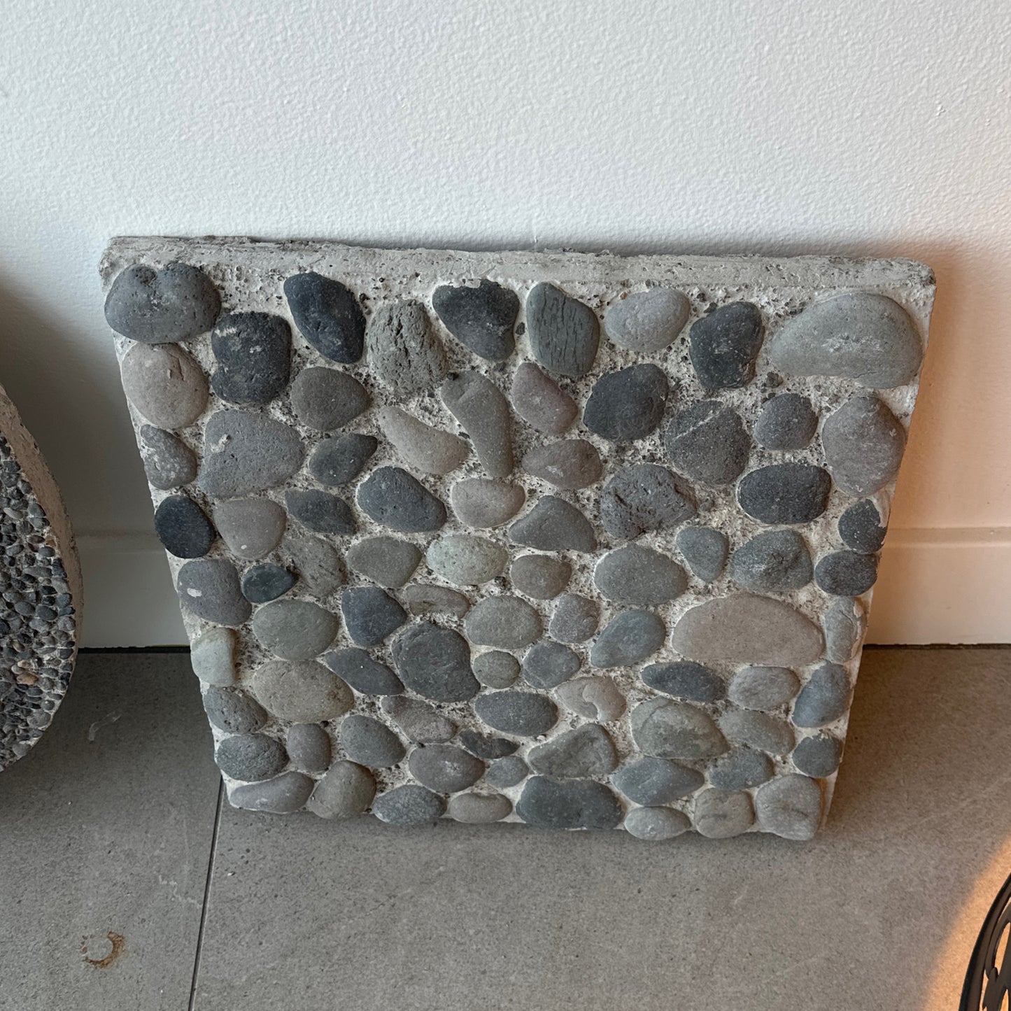 Handcrafted Concrete & Pebble Square Tile