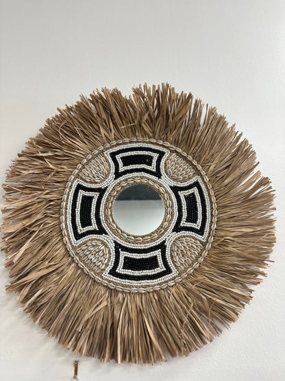 Handcrafted Round Shell Mirror