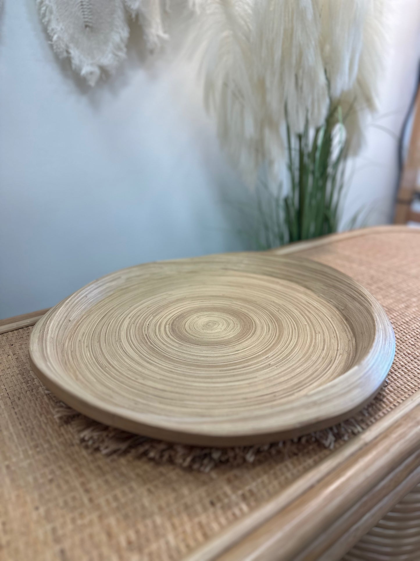 Coil Bamboo Tray With Natural Finish