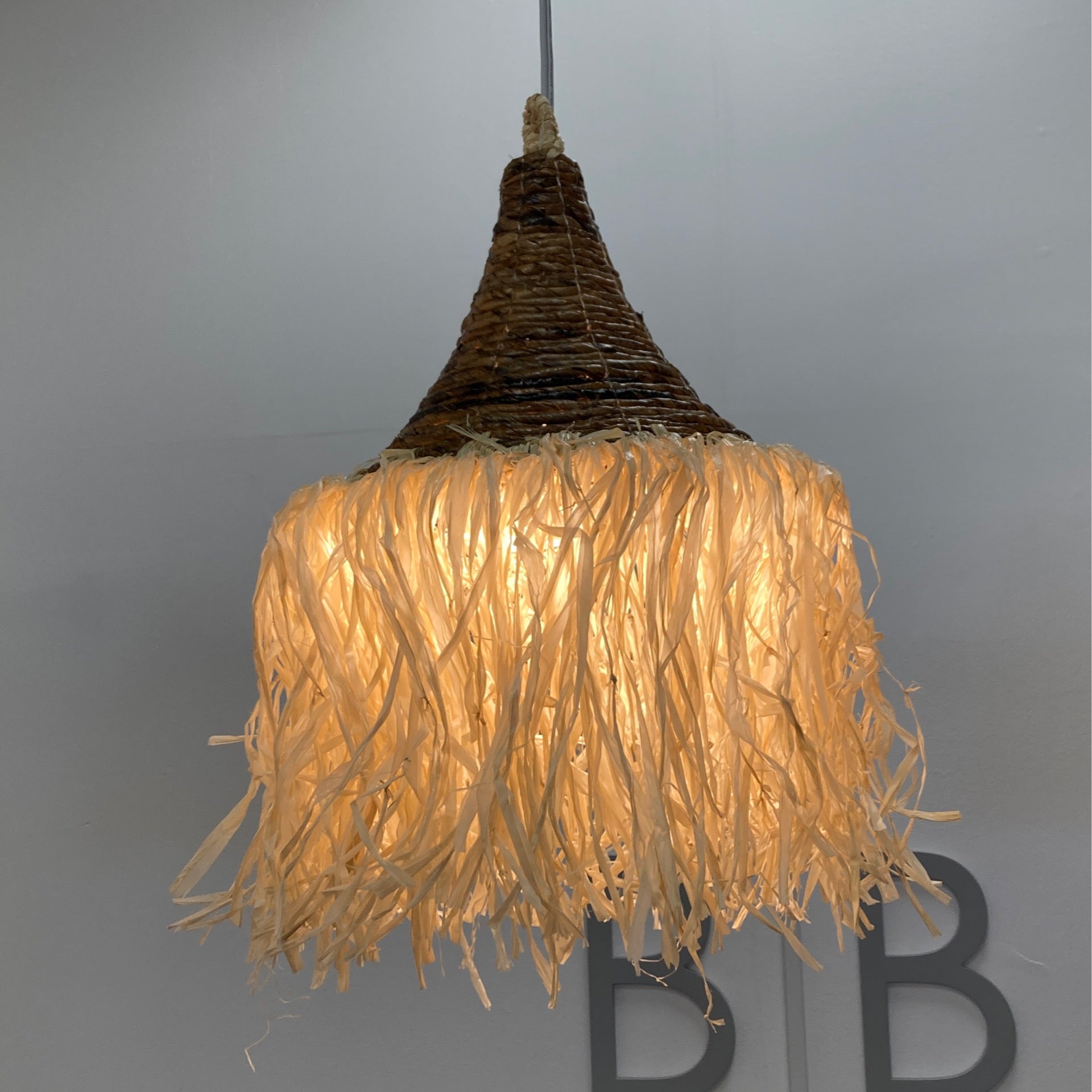 Long Hair Rattan Banana Lamp